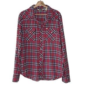 SALT VALLEY WESTERN PEARL SNAP PLAID LONG SLEEVE WOMEN'S‎ SHIRT SIZE L
